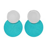 SS & OCEAN BLUE CIRCLE EARRING