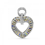 14KWG DIA FLUTED HEART PENDANT