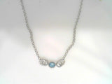 SS & BLUE TOPAZ SOLO NECKLACE
