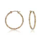 14K EARRINGS TWISTED HOOP
