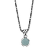SS 7MM ROUND AQUAMARINE PENDAN