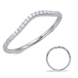 14 Kt White Gold Curved Bands