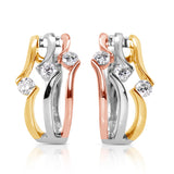 14 Kt Tri-Color Gold Fashion Earrings
