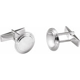 Posh Mommy® Engravable Round Cuff Links