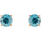 Round 4-Prong Lightweight Stud Earrings