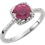 Halo-Style Birthstone Ring