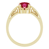 Scroll Setting® Solitaire Ring