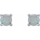 Round 4-Prong Cabochon Earrings