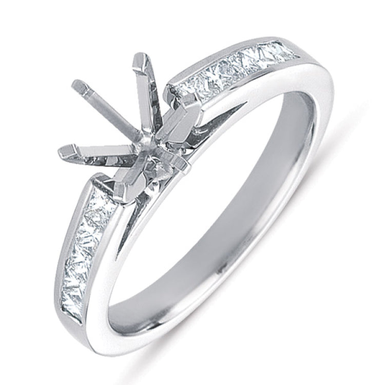 14 Kt White Gold Channel Sets - Princess Engagement Rings