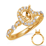 14 Kt Yellow Gold Halo - Oval Engagement Rings