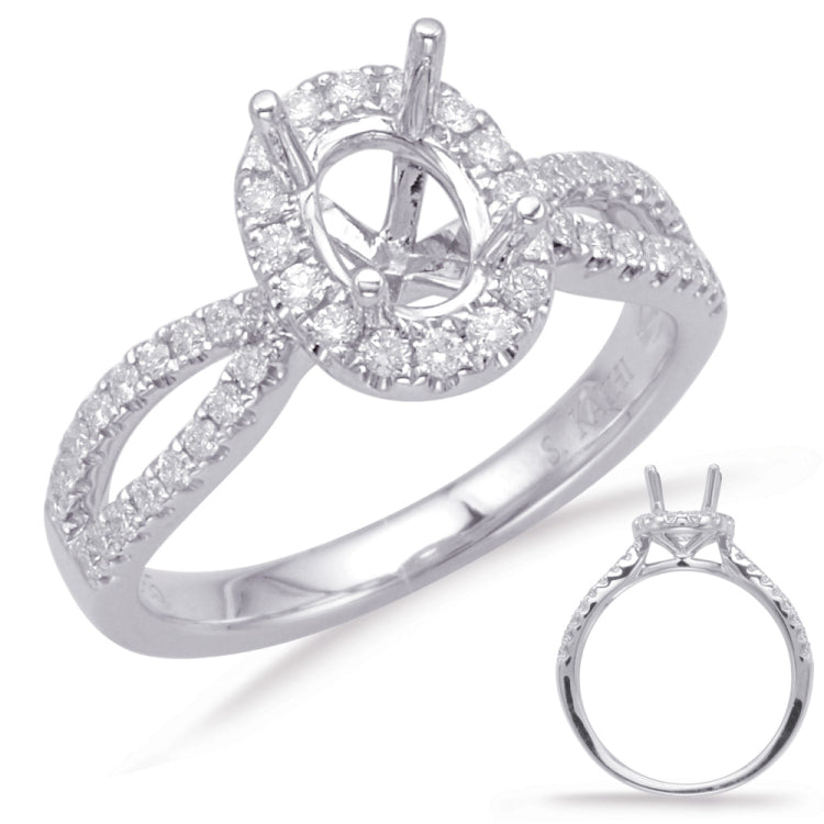 14 Kt White Gold Halo - Oval Engagement Rings