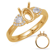 14 Kt Yellow Gold Pear Shaped Engagement Rings