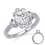 14 Kt White Gold Halo Engagement Rings