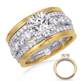 14 Kt Yellow & White Gold Side Stone - Prong Set Engagement Rings