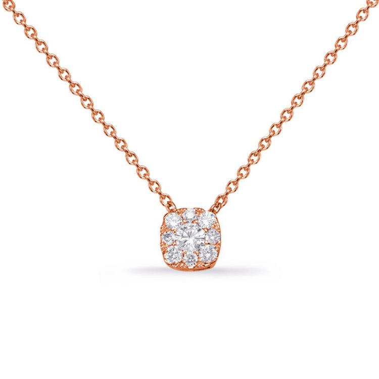 14 Kt Rose Gold Diamond Necklaces