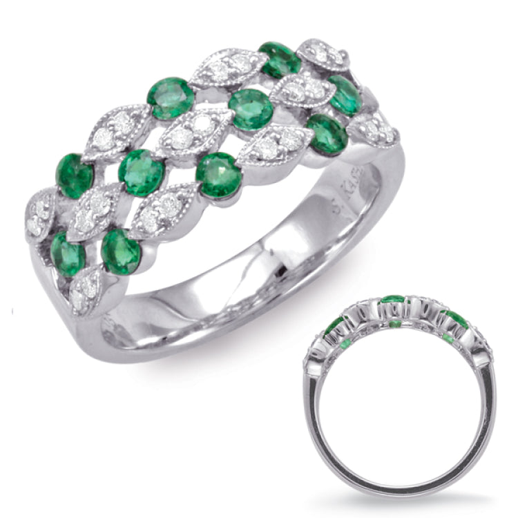 14 Kt White Gold Emerald Color Rings - Precious