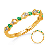 14 Kt Yellow Gold Emerald Color Rings - Precious