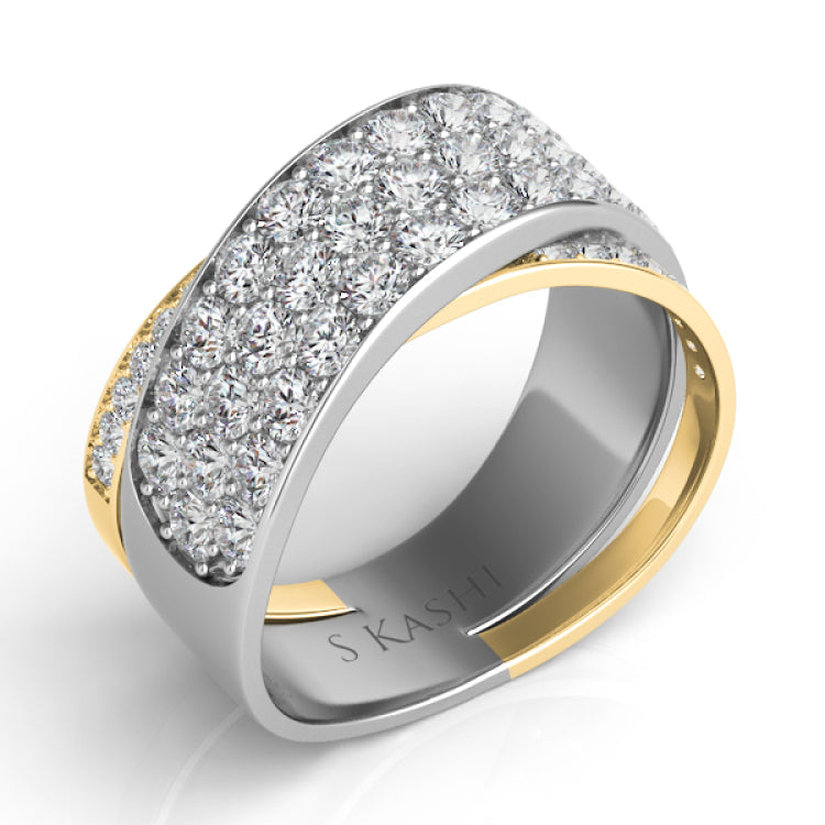 14 Kt Yellow & White Gold Diamond Fashion Diamond Rings