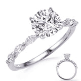 14 Kt White Gold Marquise Engagement Rings