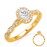 Yellow Gold Oval Halo Engagement Ring