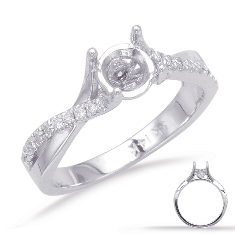 14 Kt White Gold Bypass Engagement Rings
