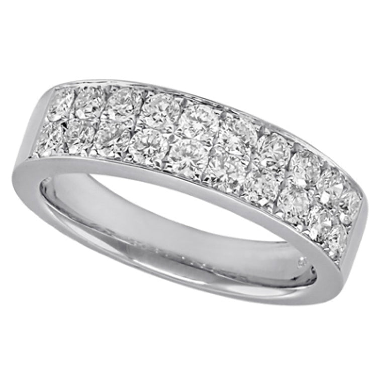 14 Kt White Gold Pave Bands