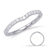 14 Kt White Gold Curved Bands