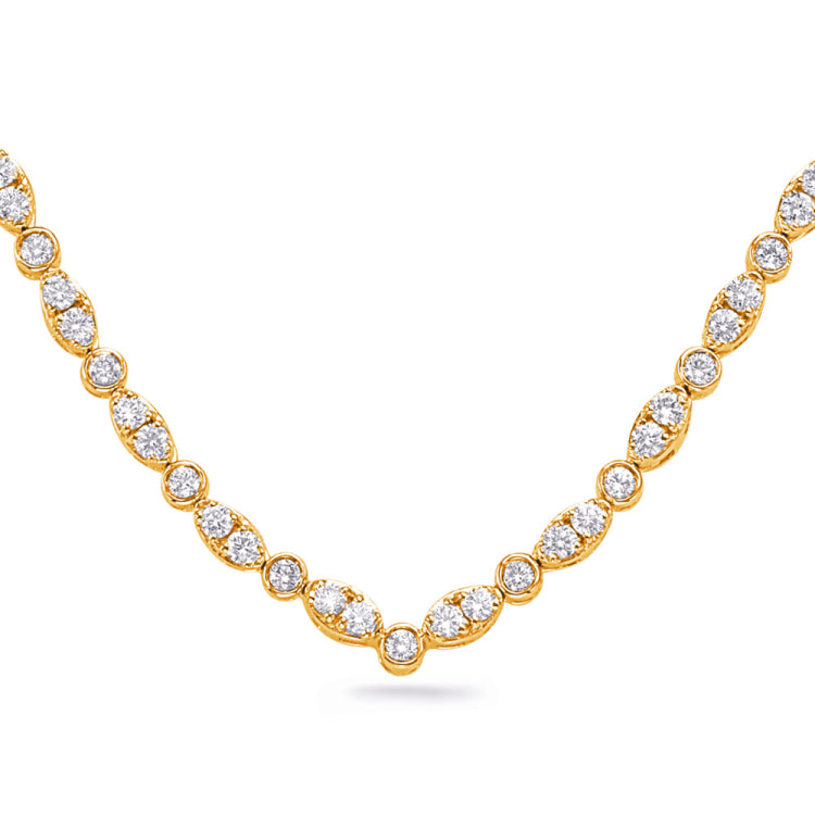 14 Kt Yellow Gold Diamond Necklaces