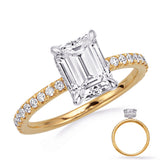 14 Kt Yellow & White Gold Halo - Hidden Engagement Rings