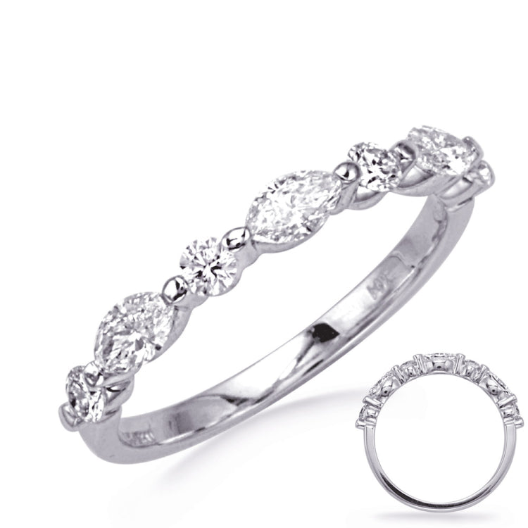 14 Kt White Gold Marquise Bands
