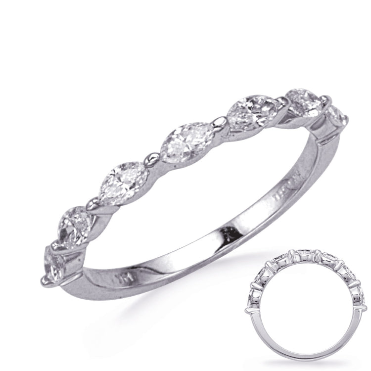 14 Kt White Gold Marquise Bands