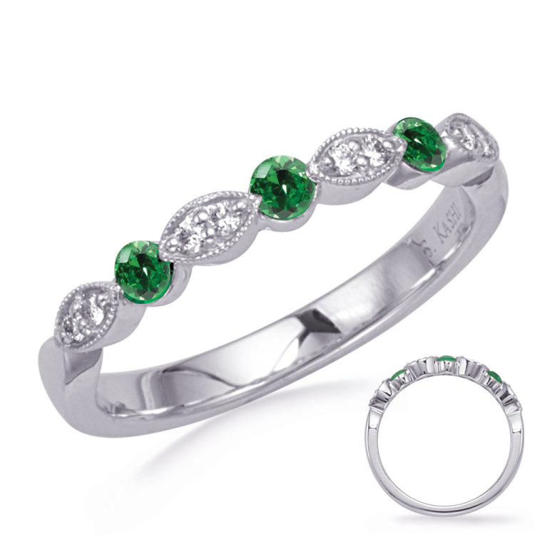 14 Kt White Gold Emerald Color Rings - Precious