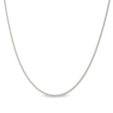 16" Platinum Finish Sterling Silver 1Mm Curb Chain With End Caps And Spring Ring