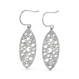 Platinum Finish Sterling Silver Micropave Floating Circles Earrings With Simulated Diamonds