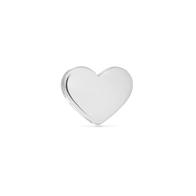 Platinum Finish Sterling Silver Heart Charm