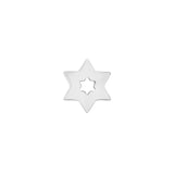 Platinum Finish Sterling Silver Star Of David Charm