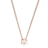 Rose Gold Finish Finish Sterling Silver Star Of David Pendant On 18" Chain