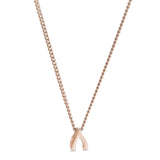 Rose Gold Finish Finish Sterling Silver Wishbone Pendant On 18" Chain