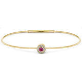 Gold Finish Finish Sterling Silver Round Simulated Ruby Birth Gem Bracelet With Simulated Diamonds
