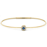 Gold Finish Finish Sterling Silver Round Simulated Sapphire Birth Gem Bracelet With Simulated Diamonds