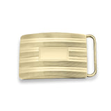 Gold Finish Engine Turned Belt Buckle With Large Loop