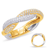 14 Kt Yellow & White Gold Braided Bands