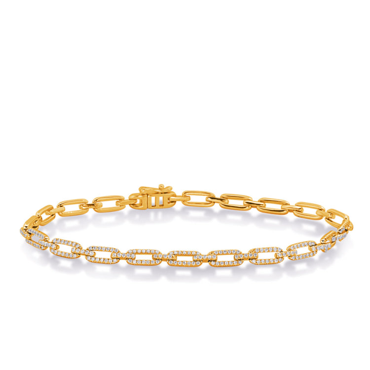 14 Kt Yellow Gold Diamond Bracelets