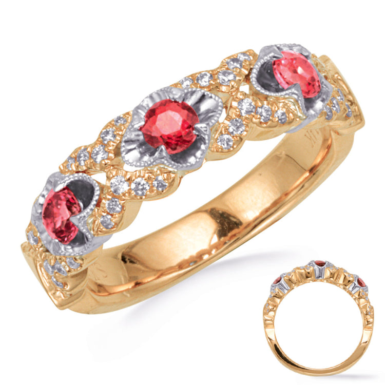 14 Kt Yellow & White Gold Ruby Color Rings - Precious