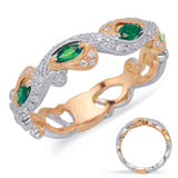 14 Kt Rose & White Gold Emerald Color Rings - Precious