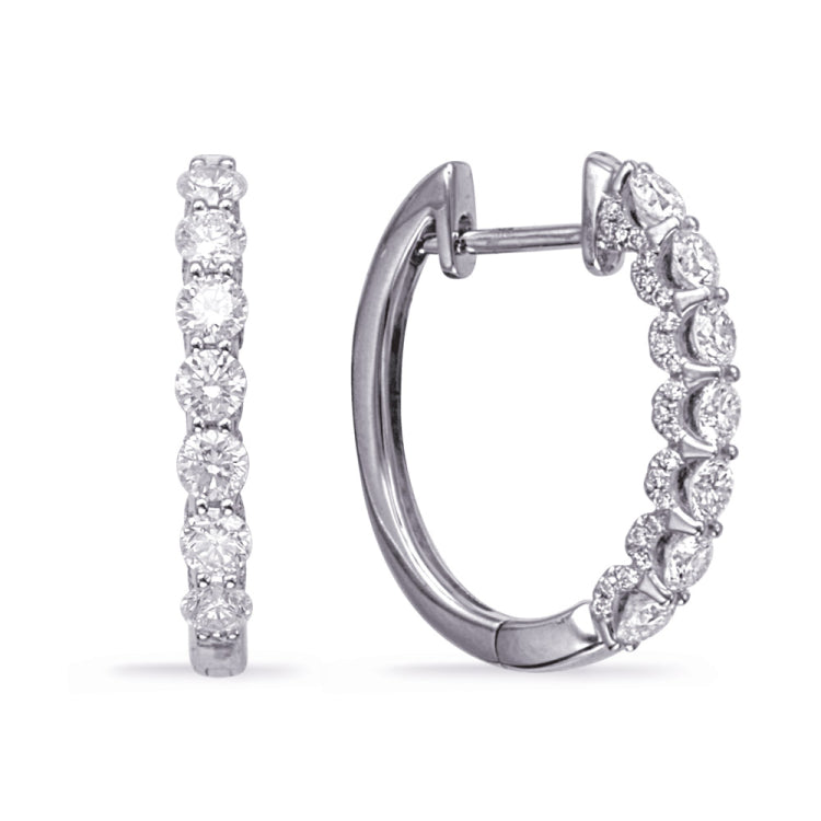 14 Kt White Gold Diamond Earrings