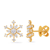 14 Kt Yellow Gold Diamond Earrings