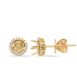 14 Kt Yellow Gold Halo - Round Earrings