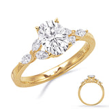 14 Kt Yellow Gold Ovals Engagement Rings