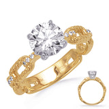 14 Kt Yellow & White Gold Fashion Engagement Rings